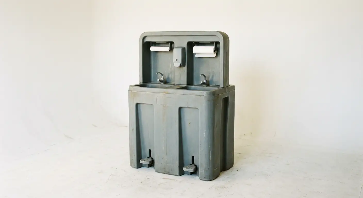 Portable hand wash station unit technical view in Charleston, SC