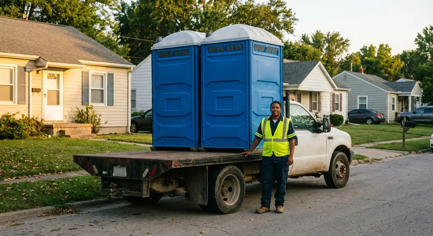 Holy City Portables founder with original service truck in Charleston, SC